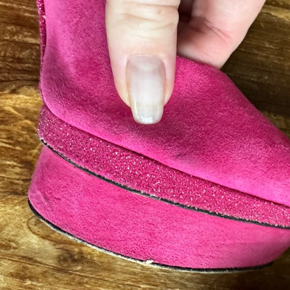 Brian Atwood FLORENCIA pink suede with glitter heels - Picture 11 of 12